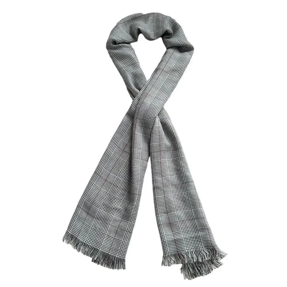 🔃H&M Men's Gray Plaid Patterned Scarf